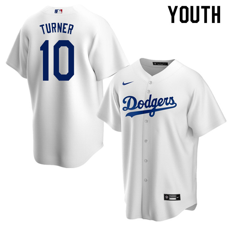 Nike Youth #10 Justin Turner Los Angeles Dodgers Baseball Jerseys Sale-White